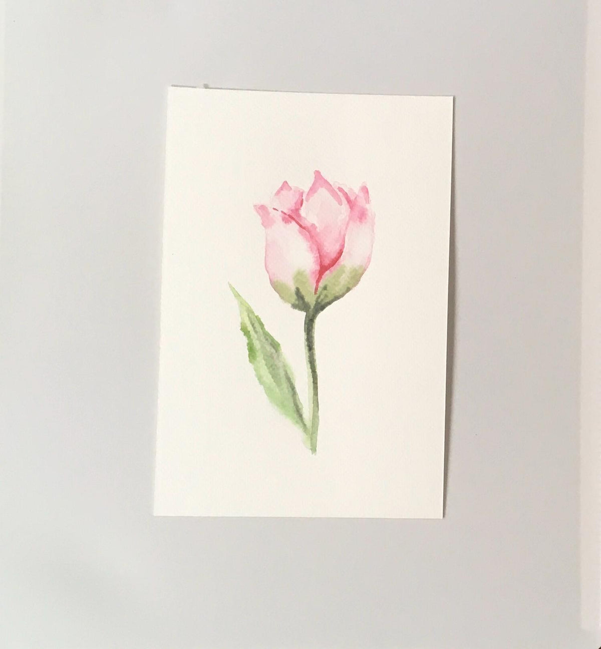 Pink flower 6x9 inches Original painting watercolor art (not print)