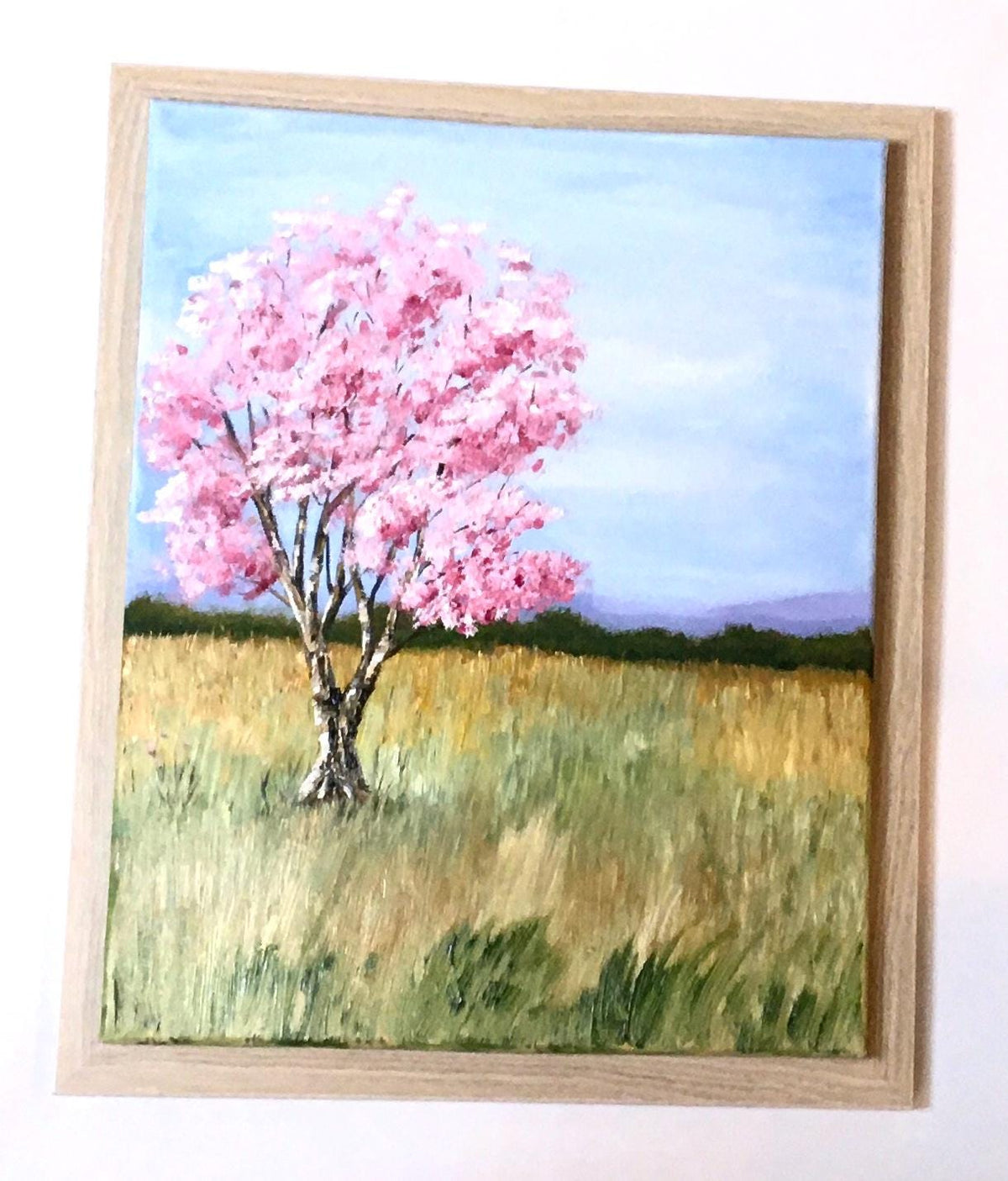 Landscape tree 16x20 inches Original oil painting art wall hanging