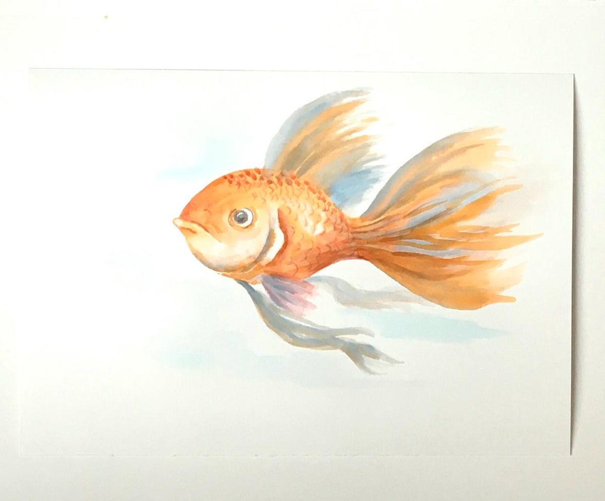 Fish 7x10 inches Original painting watercolor art (not print)