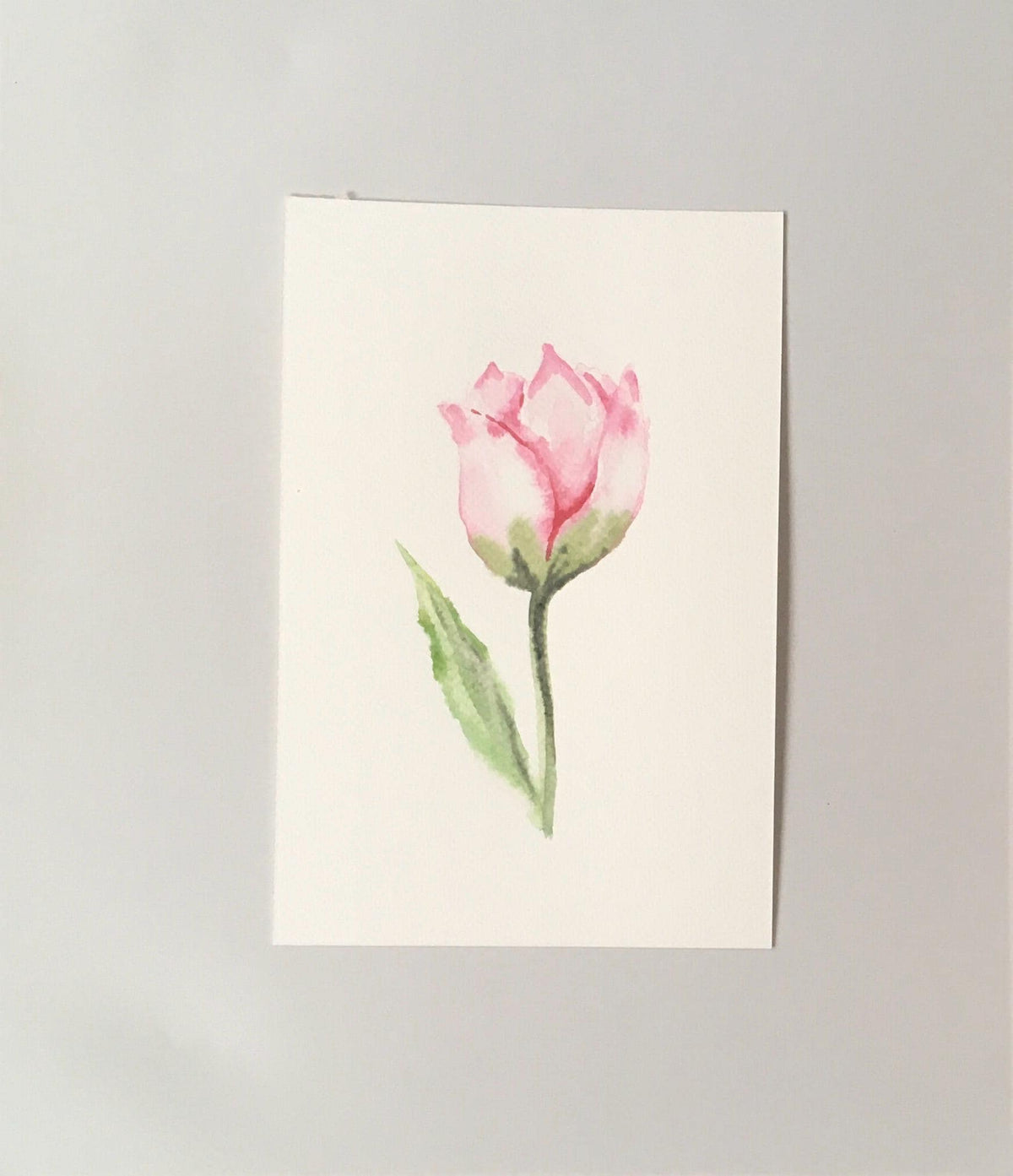 Pink flower 6x9 inches Original painting watercolor art (not print)