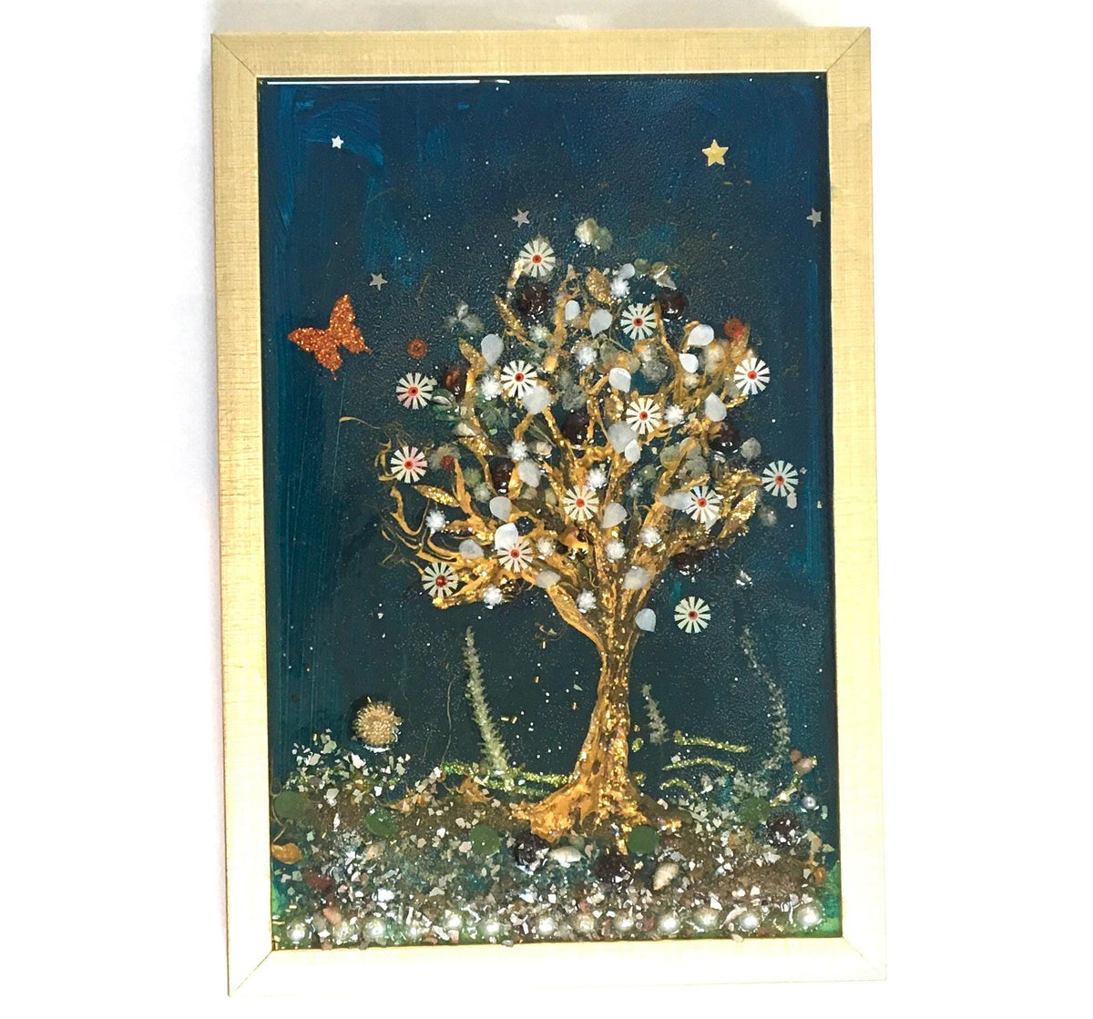Tree Original painting 3D glass resin art ooak collectable gift