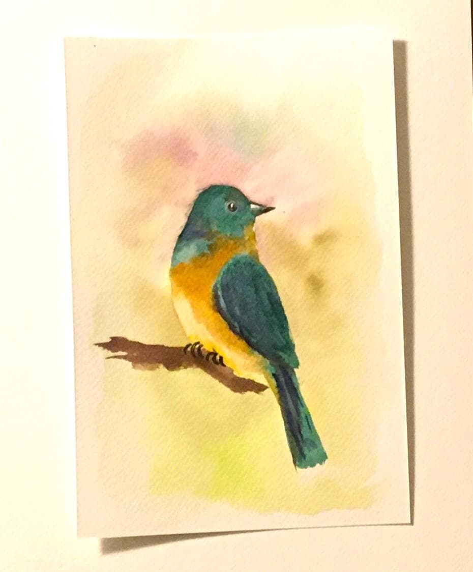 Bird 6x9 inches Original painting watercolor art (not print)