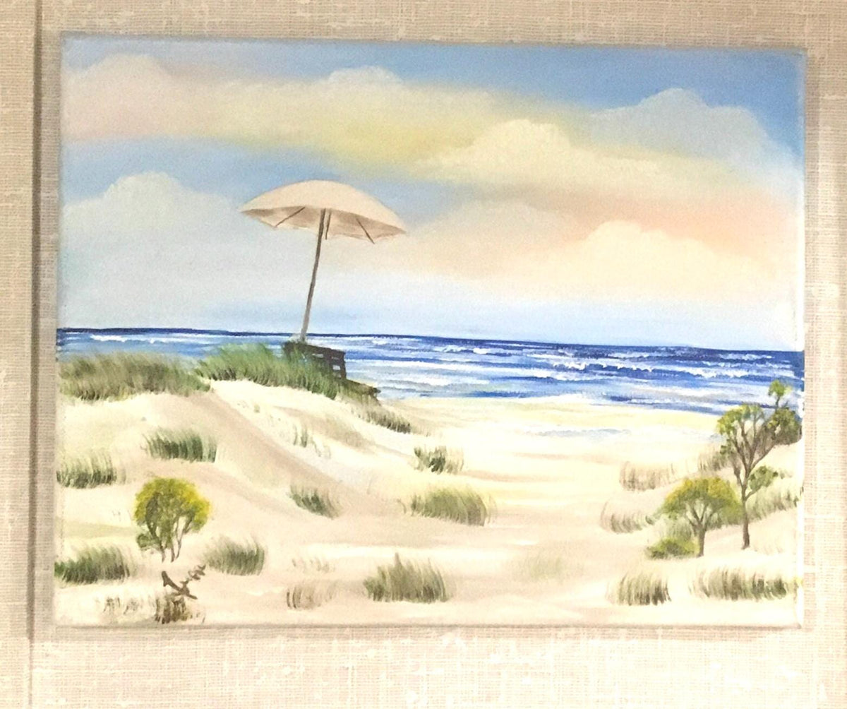 Original oil painting ocean beach lighthouse art ready ooak wall hanging gift