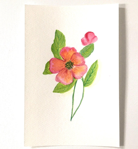 9x6 inches Original painting watercolor art flowers (not print)