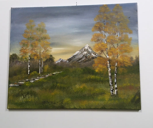 Original oil painting landscape mountain outdoor art ready ooak wall hanging gift