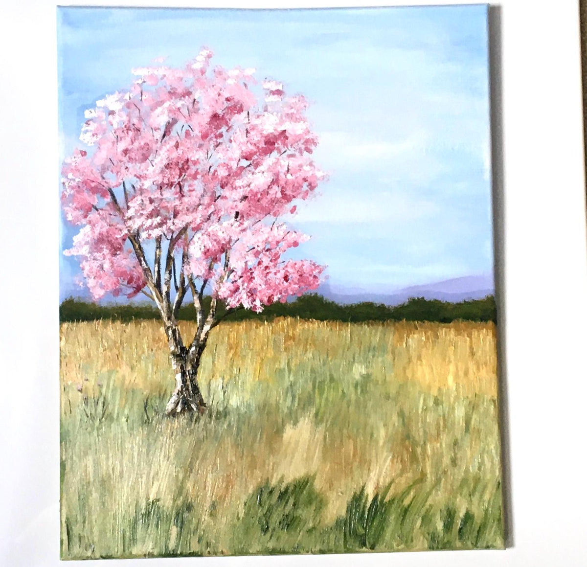 Landscape tree 16x20 inches Original oil painting art wall hanging