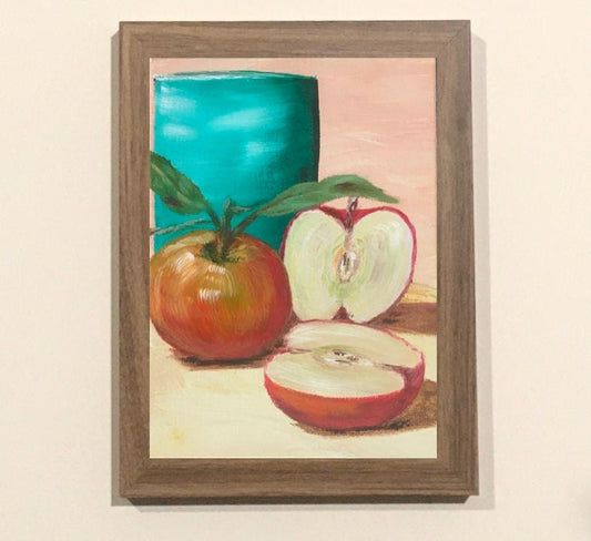 Ready to ship Original art still life apples oil painting art wall hanging