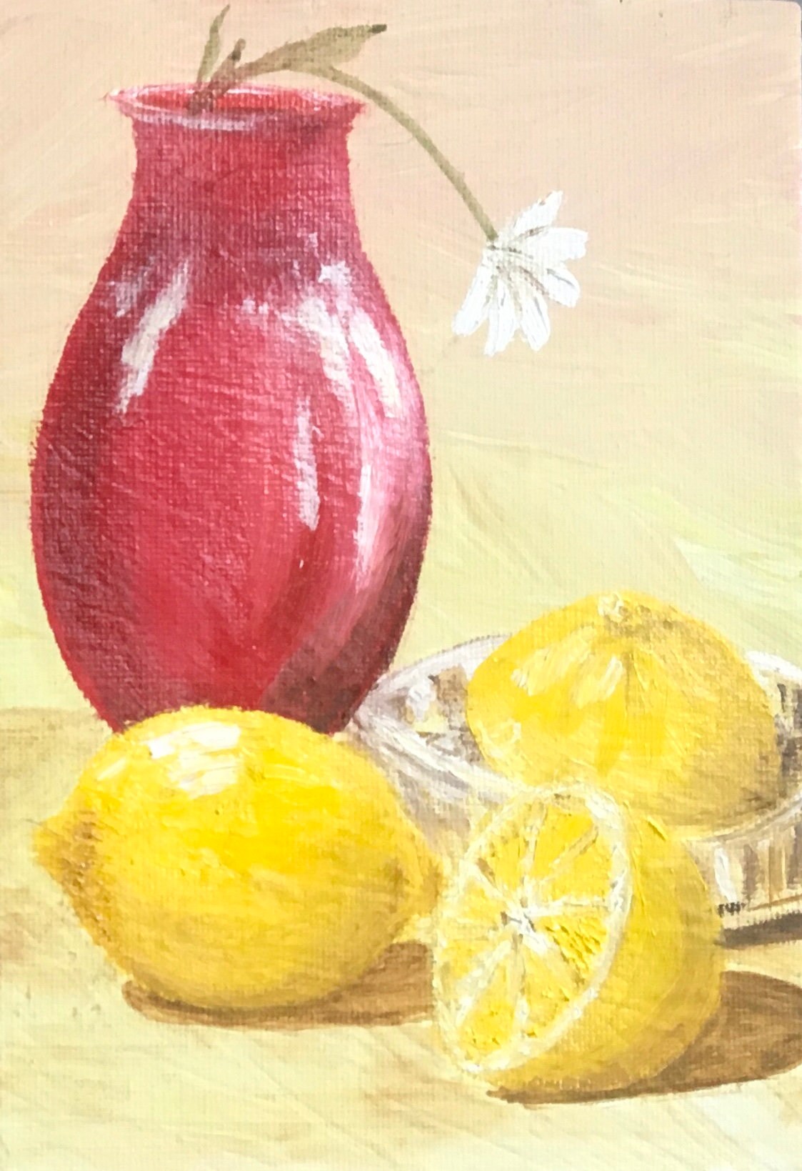Ready to ship Original art still life lemons oil painting art wall hanging