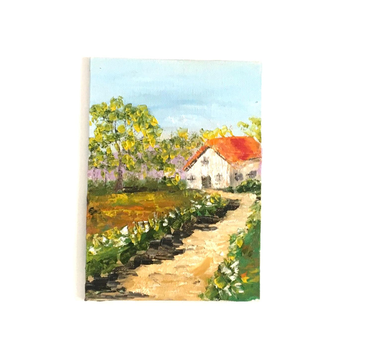 Landscape Original 5x7 inches oil painting small canvas board art