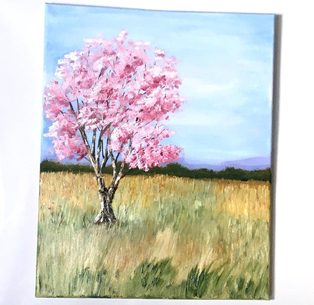 Landscape tree 16x20 inches Original oil painting art wall hanging